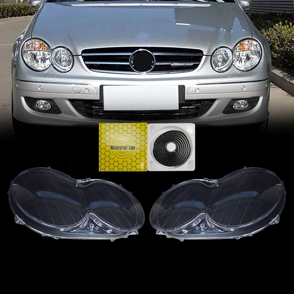 A Pair Headlight Lens Cover Clear L+R For Mercedes Benz CLK C209 W209 2005-2009