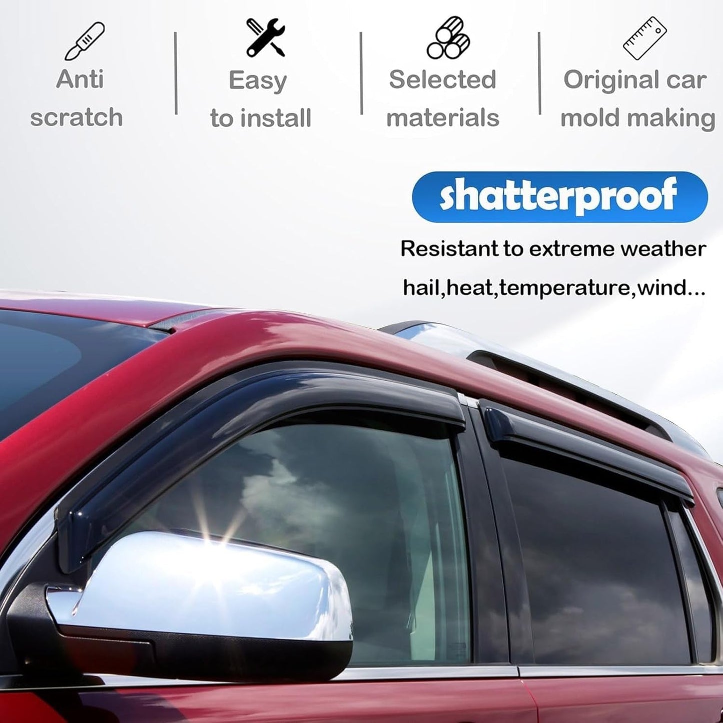 For 2009-2012 8TH Gen Honda Accord JDM Style Window Visor Vent Rain Guards
