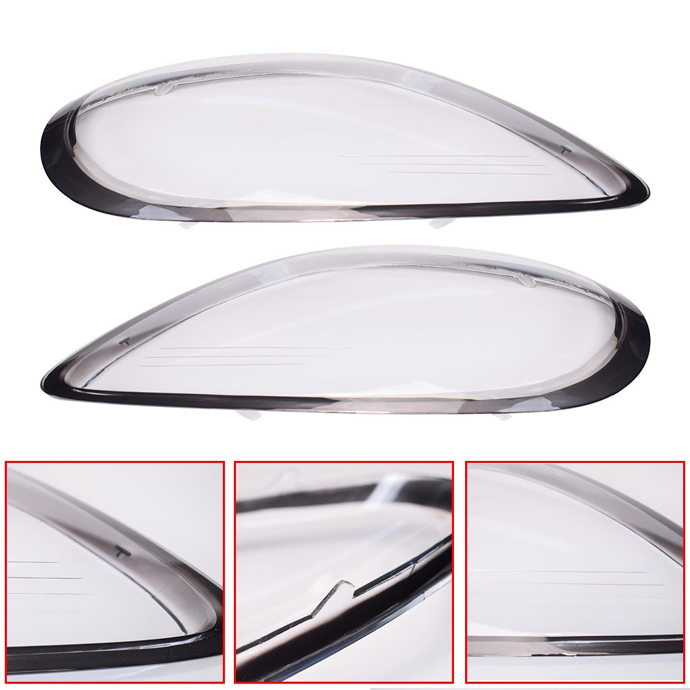 For 2014-2016 Porsche Boxster Cayman 981 Headlight Lens Cover Shell Left + Right