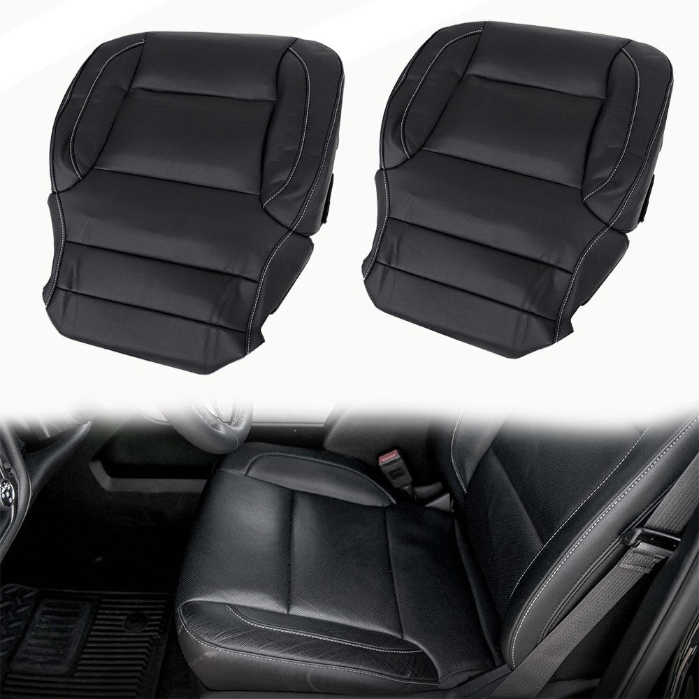 Driver & Passenger Bottom Seat Cover Black For 2014 2015 -2019 GMC Yukon Sierra