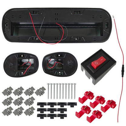 For Truck SUV Smoked Lens 3pc Cab Roof Marker Running Lights w/Amber LED Lamps