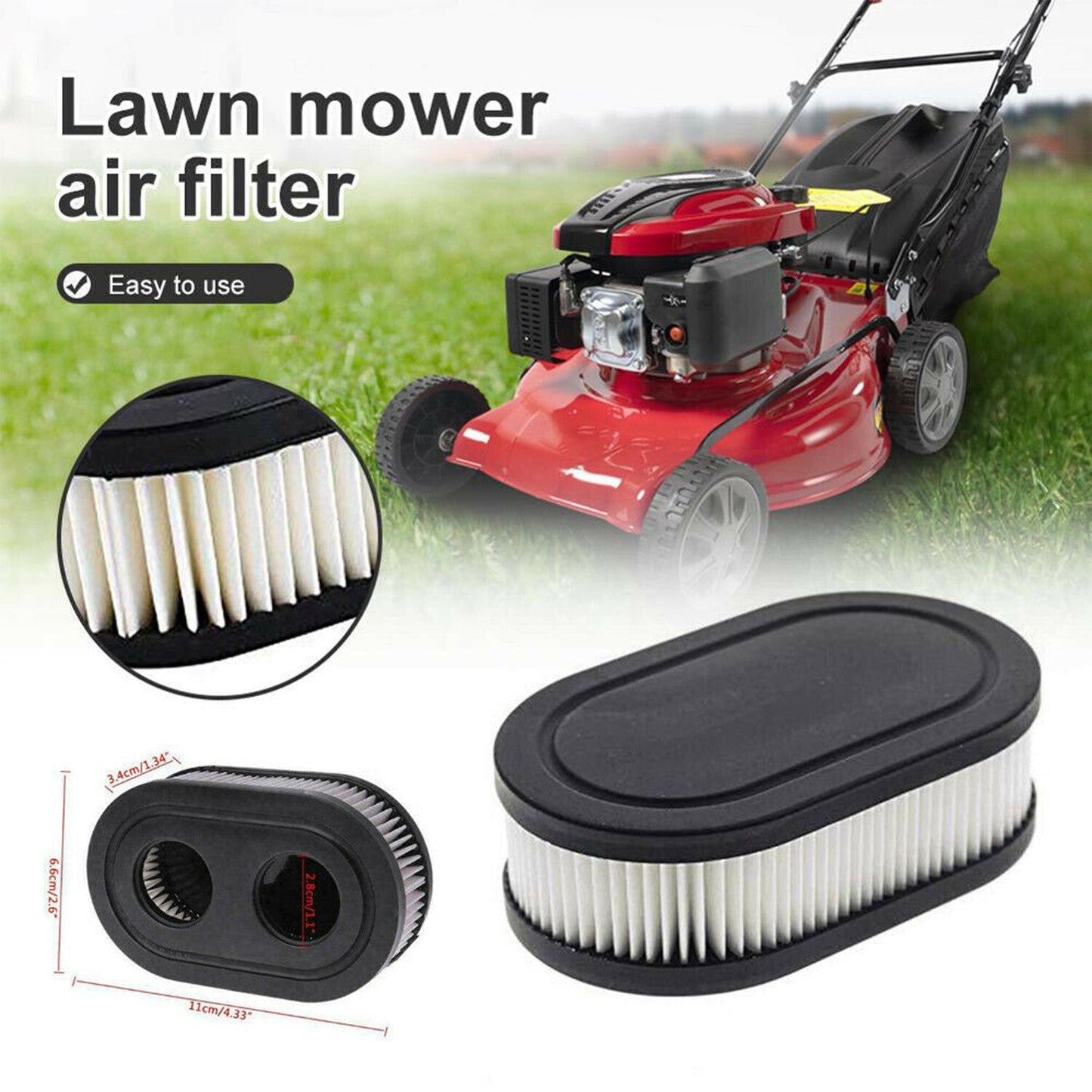 2Pcs Air Filter For Briggs & Stratton 798452 593260 4247 5432 5432K 09P702 USA