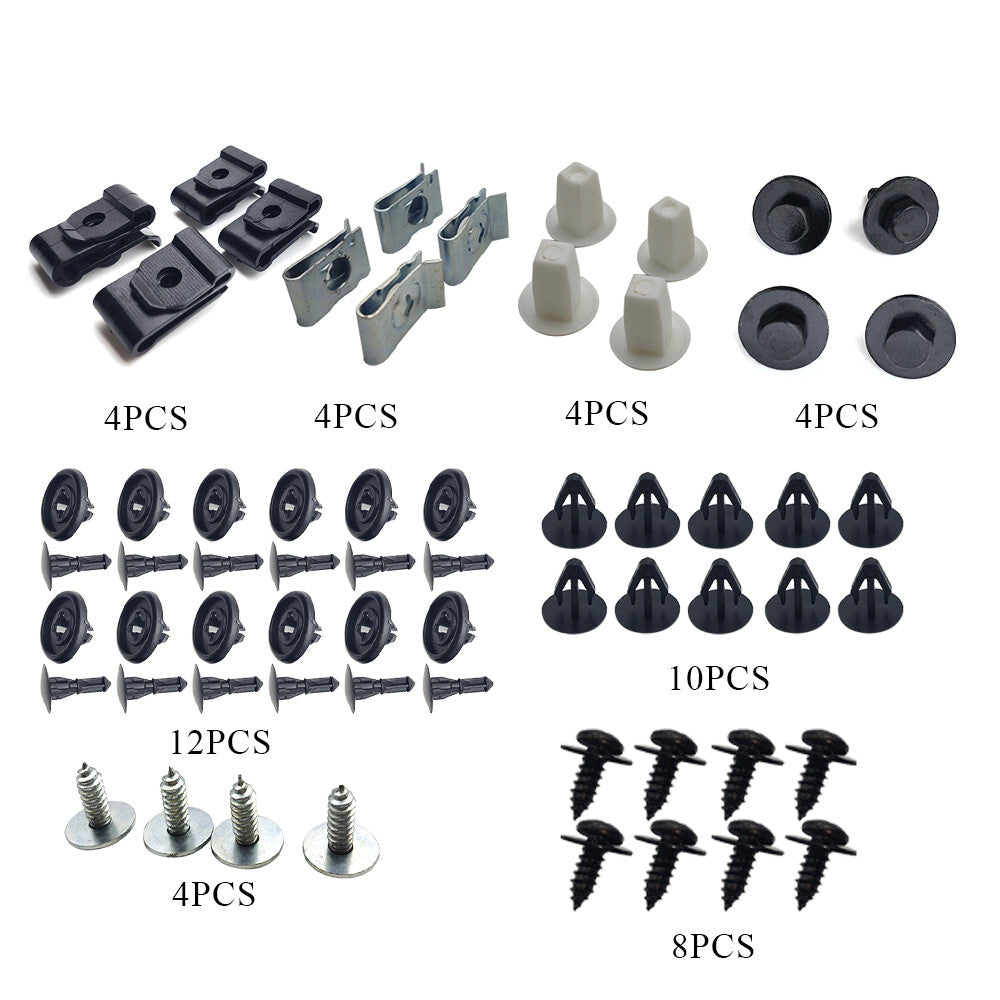 50Pcs Engine Splash Shield Fender Bumper Screw Clips Rivet for Toyota