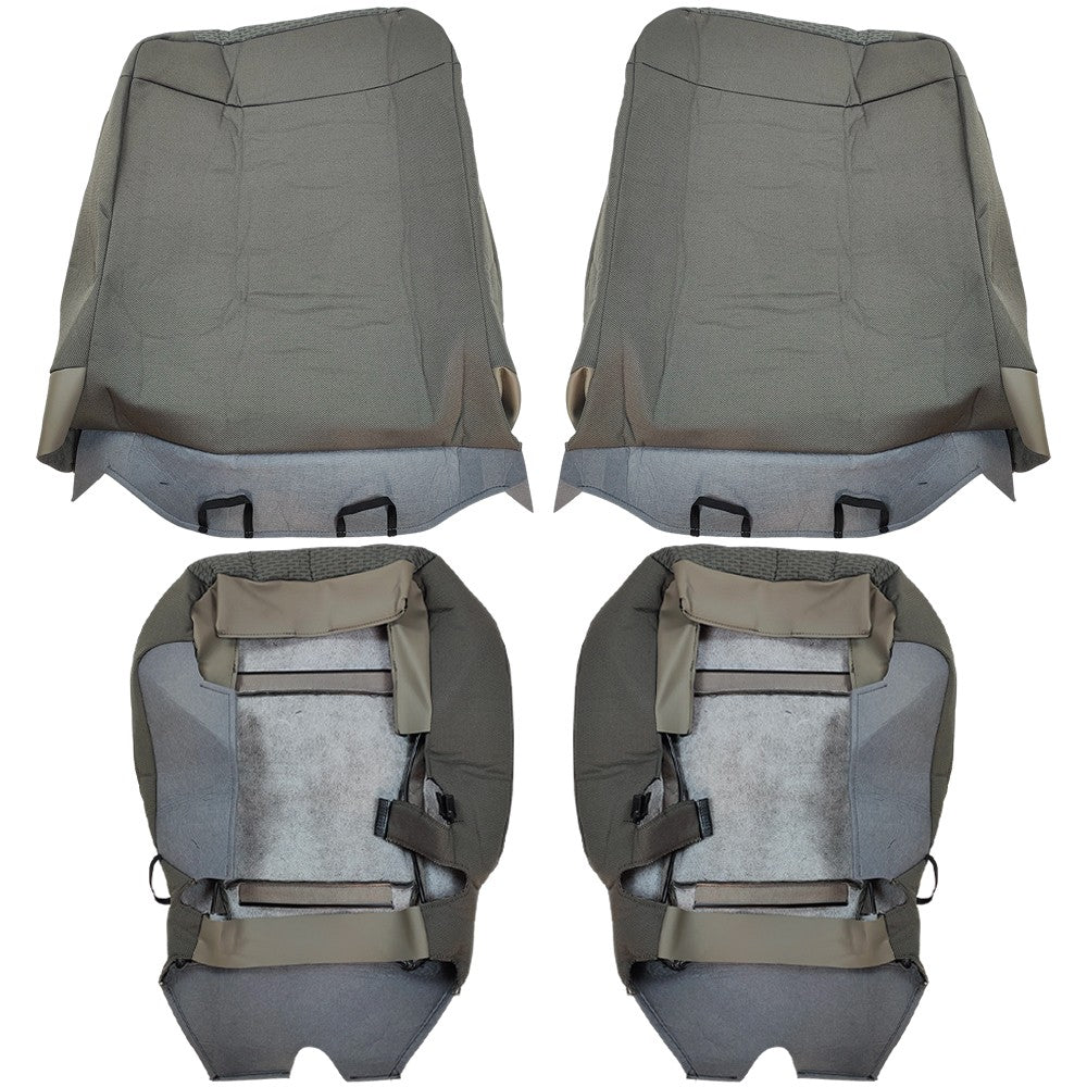 Driver Passenger Bottom&Top Cloth Seat Cover Gray  For Ford F150 XLT 2015-2020