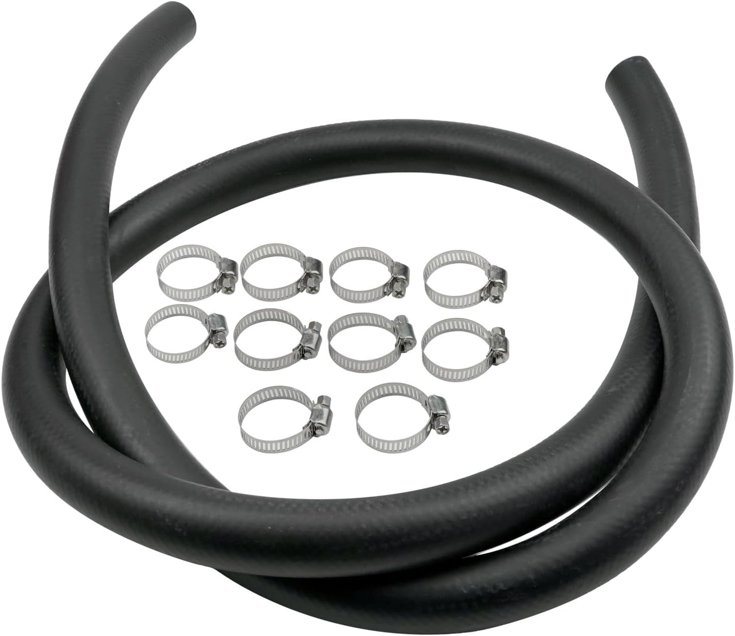 5/8" 16mm Fuel Line Hose Push Lock NBR Rubber SAE 30R7 5FT 300PSI with 10 Clamps