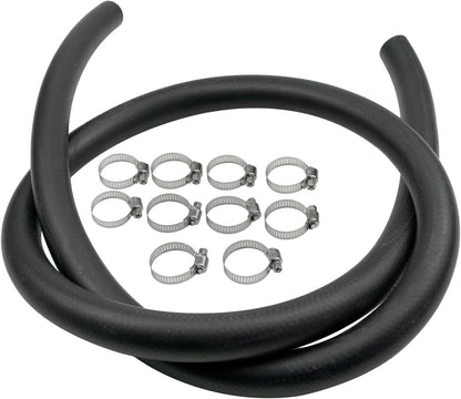 5/8" 16mm Fuel Line Hose Push Lock NBR Rubber SAE 30R7 5FT 300PSI with 10 Clamps