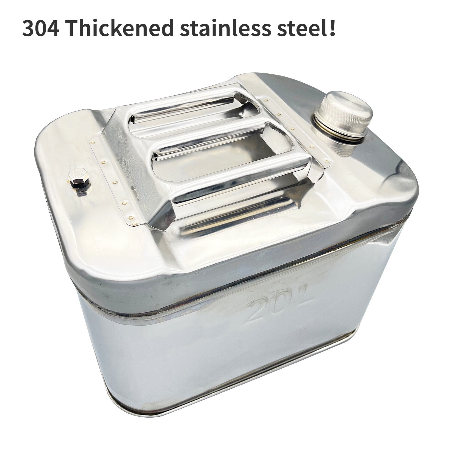 5.2 Gallon 20L 304StainlessSteel Fuel Can Gasoline Petrol Gas Tank Container Kit