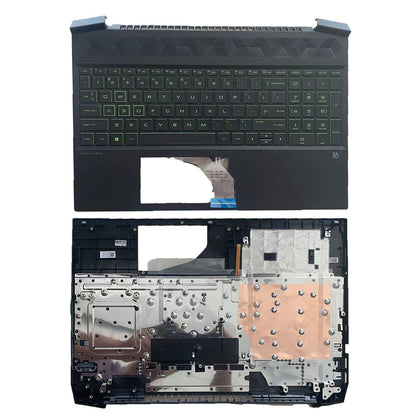 For HP Pavilion 15-EC 15-EC0003CA 15-EC0013DX Palmrest Keyboard Green Backlit US