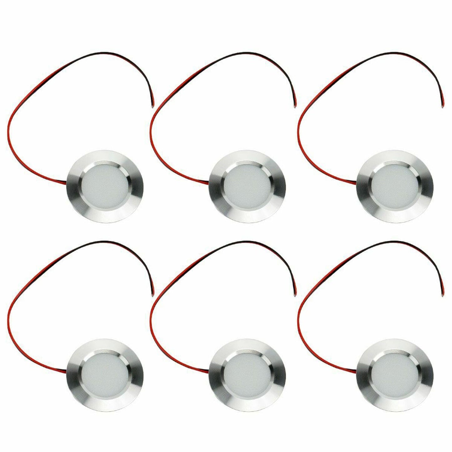 6X 12V LED Lights Recessed Ceiling light For RV Camper Interior Cool White 6400K