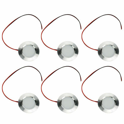 6X 12V LED Lights Recessed Ceiling light For RV Camper Interior Cool White 6400K
