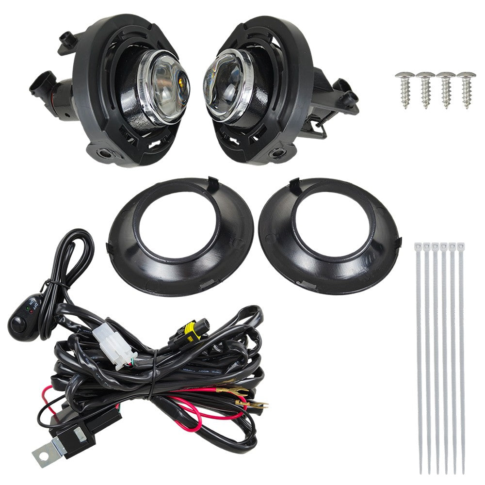 For 15-23 Dodge Challenger Bumper Fog Lights Driving Lamps Pair w/Wiring Switch