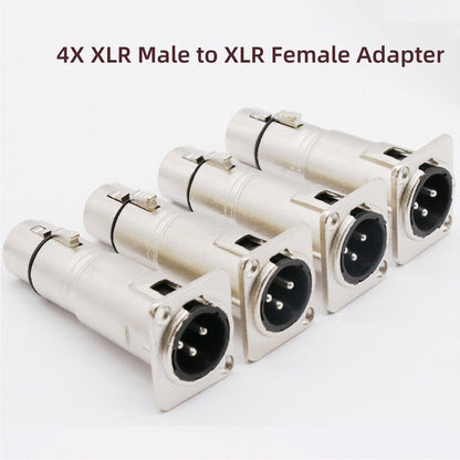 3Pin XLR Male to Female Audio Pass Thru Feed Panel Mount Connector Adapter US