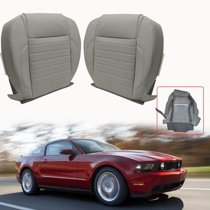 For Ford Mustang 2010-2014 Driver&Passenger Side Bottom Leather Seat Cover GRAY