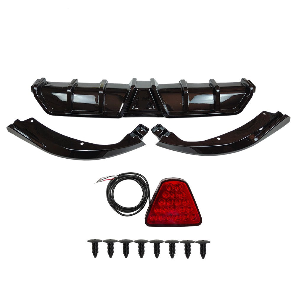 For 2016-21 Civic Sedan  Gloss Black DIffuser Kit W/ LED Light