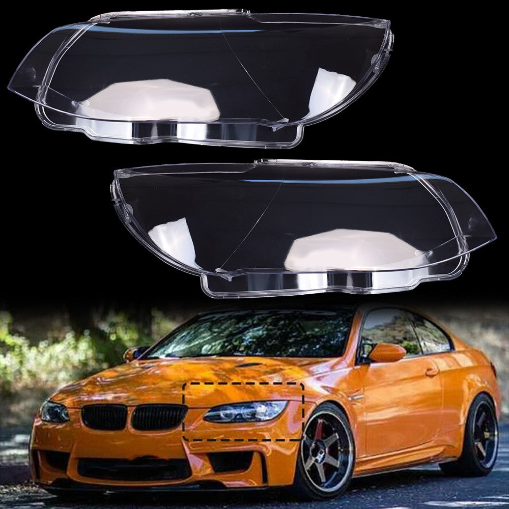 A Pair For BMW E92 Coupe E93 328i 2010-2013 LCI Clear Headlight Lens Covers