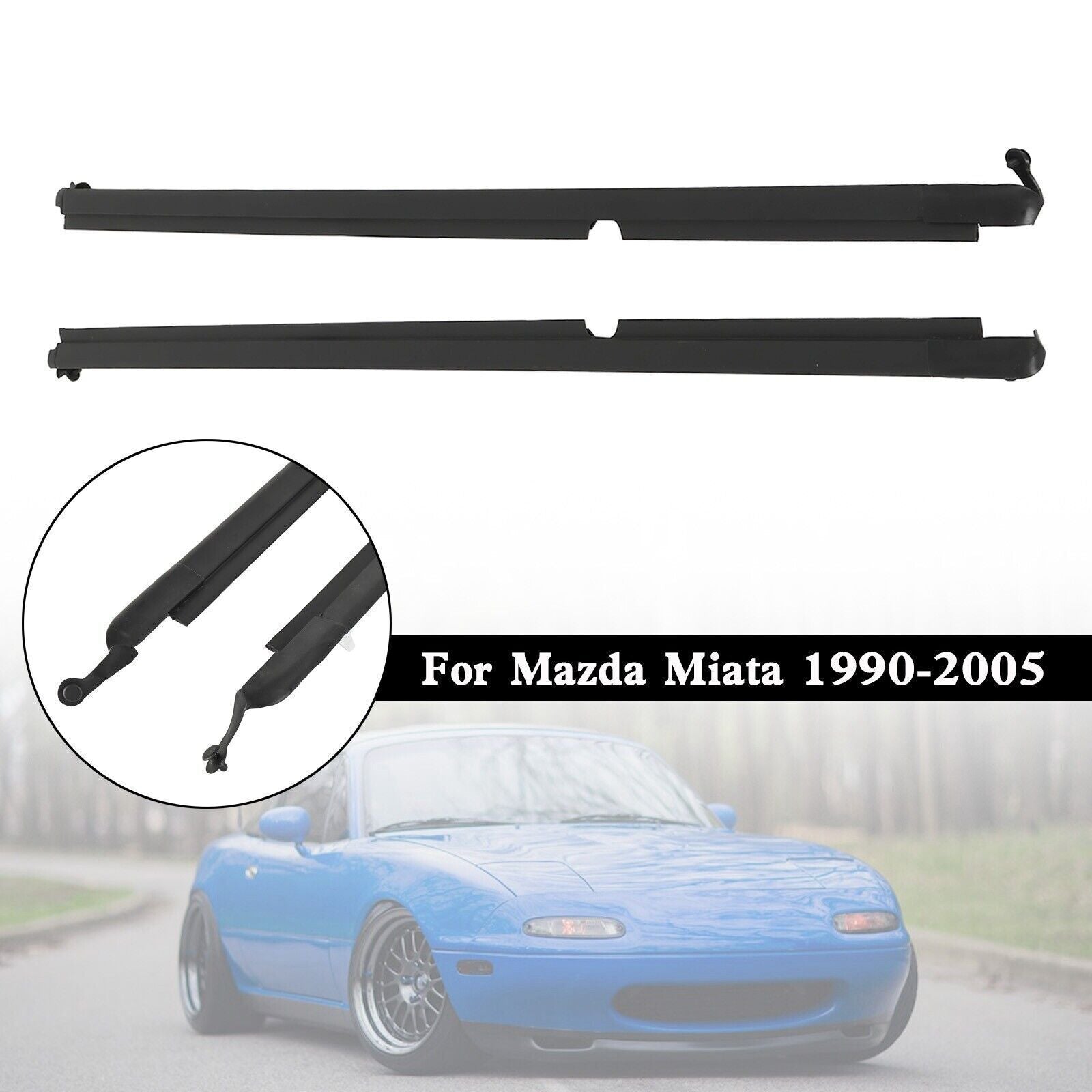Left & Right Door Glass Window Weatherstrip Seals Set For Mazda Miata 2002 LS
