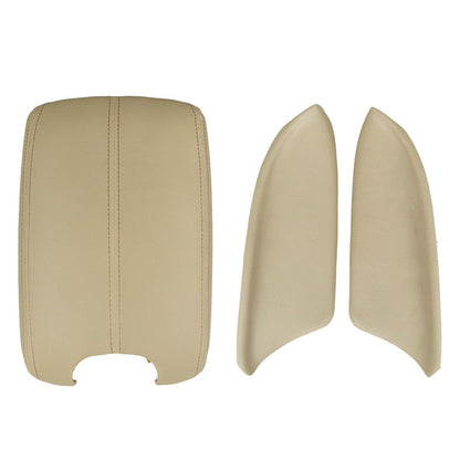 Door Armrest Hand Leather Arm Rest Cover & Base Lid Beige For Honda Accord 08-12
