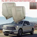 Driver&Passenger Bottom Leather Seat Cover Tan For 2011-2016 Ford F250 Lariat
