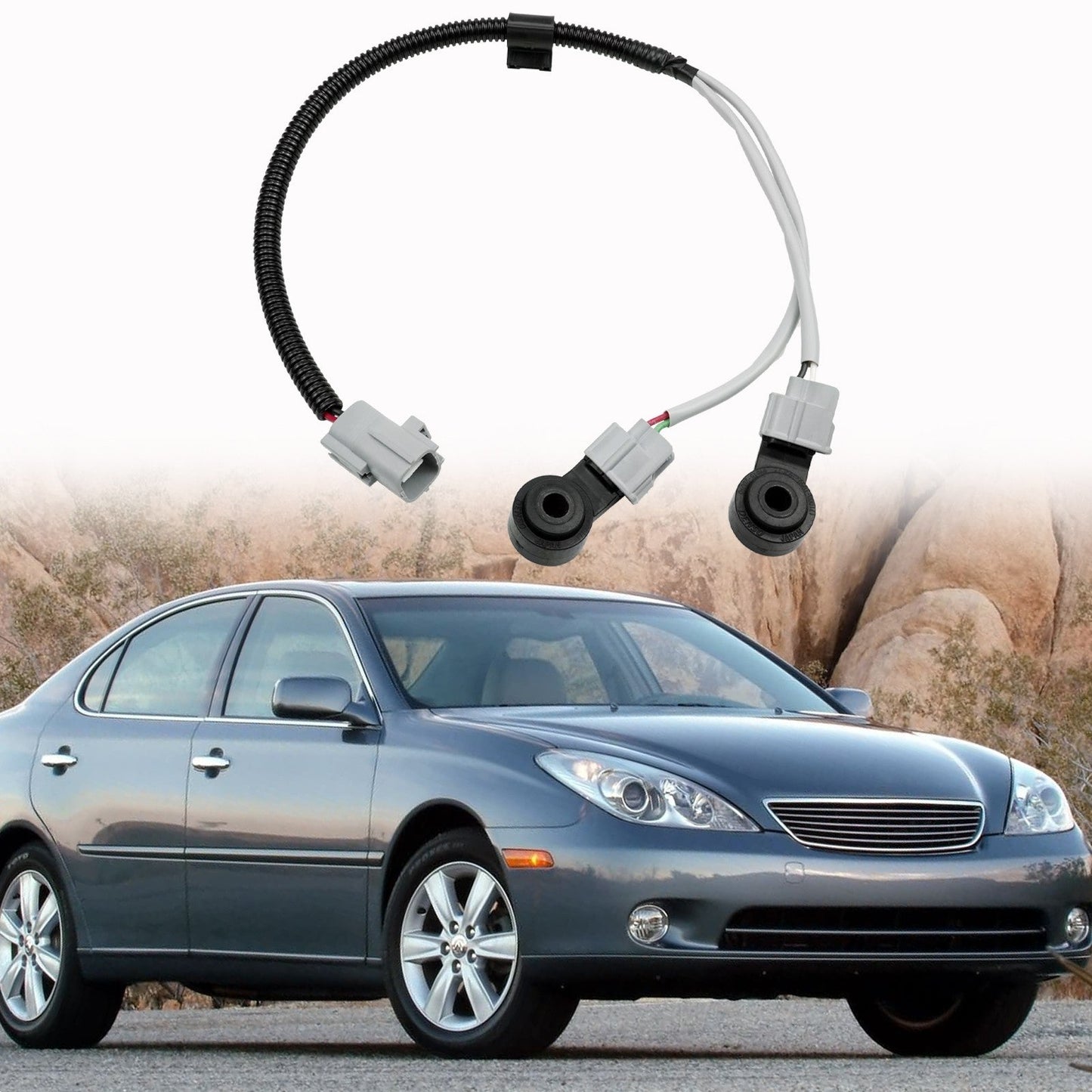 2x For 2004-08 Camry Highlander Sienna Lexus Engine Knock Sensor & Harness Wire