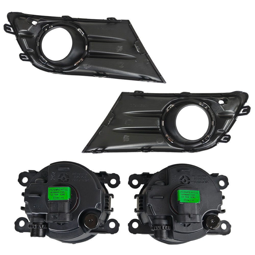 New A Pair Fog Light W/Cover&Chrome Trim For Honda Pilot 2012-2013-2014-2015 US