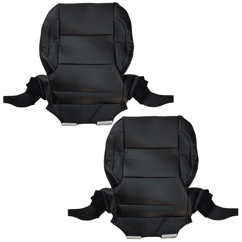 Driver & Passenger Bottom Seat Cover Black For 2014 2015 -2019 GMC Yukon Sierra
