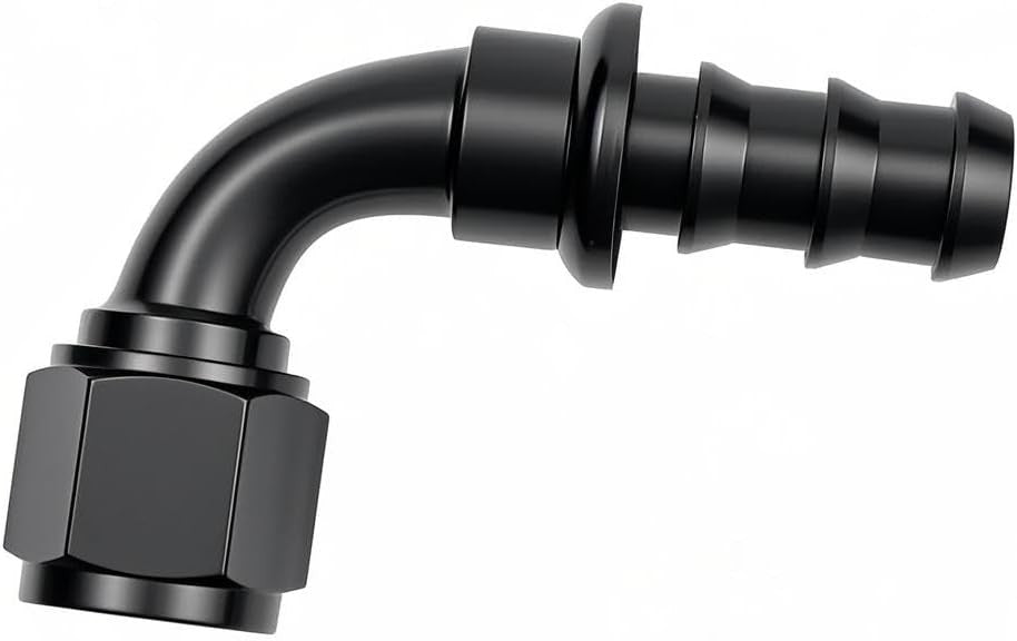 10AN 90 Degree Push Lock Hose Fitting End AN10 Female Swivel Push-on/Lock Hose