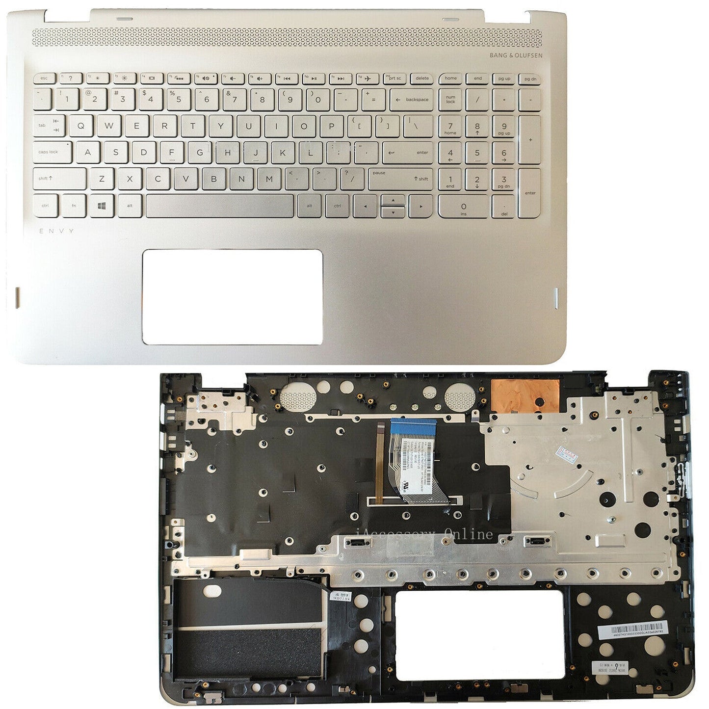 New 857283-001 Palmrest Keyboard W/Backlit For HP ENVY X360 M6-AQ 15AQ Silver US