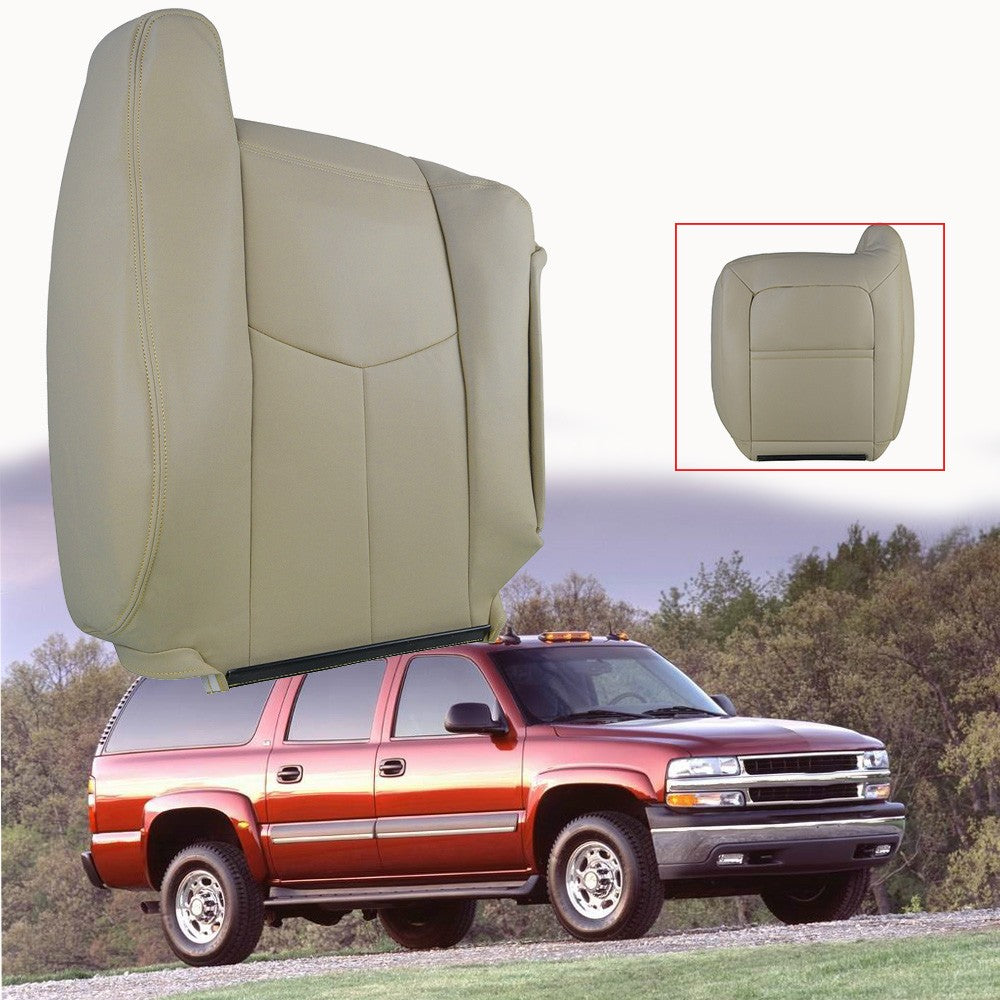 Passenger Side Top Leather Seat Cover Tan For 2003 2004-2006 GMC Sierra Yukon