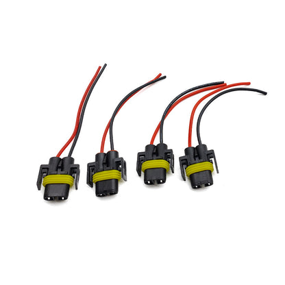 For Head Light Low Beam Bulb Plug 4PCS Wire Pigtail Female S H9 Harness