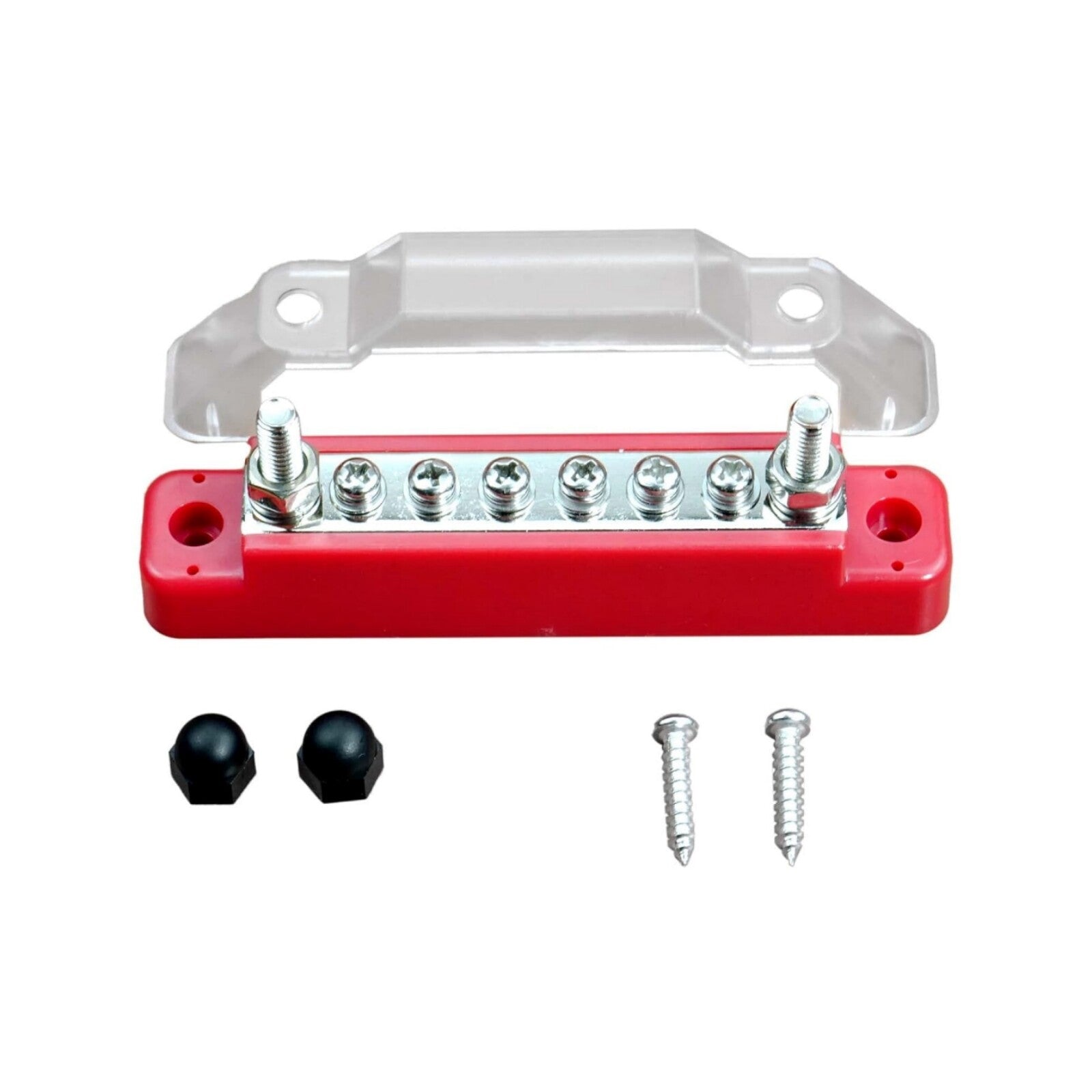 Bus Bar Ground Power Distribution Terminal Block Power w/ 6 M4 Screws + 2 Studs