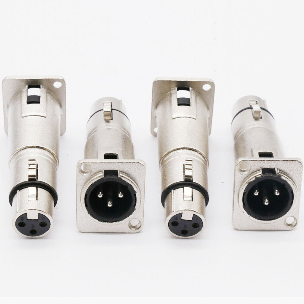 3Pin XLR Male to Female Audio Pass Thru Feed Panel Mount Connector Adapter US