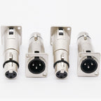 3Pin XLR Male to Female Audio Pass Thru Feed Panel Mount Connector Adapter US