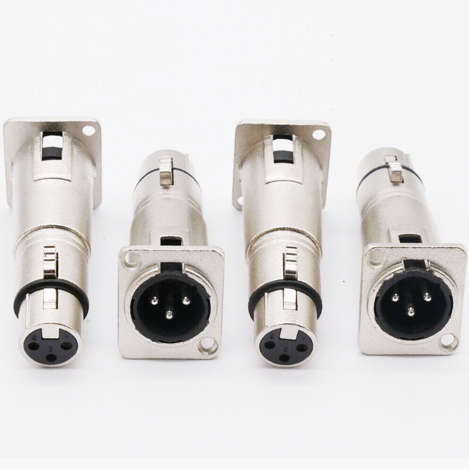 3Pin XLR Male to Female Audio Pass Thru Feed Panel Mount Connector Adapter US