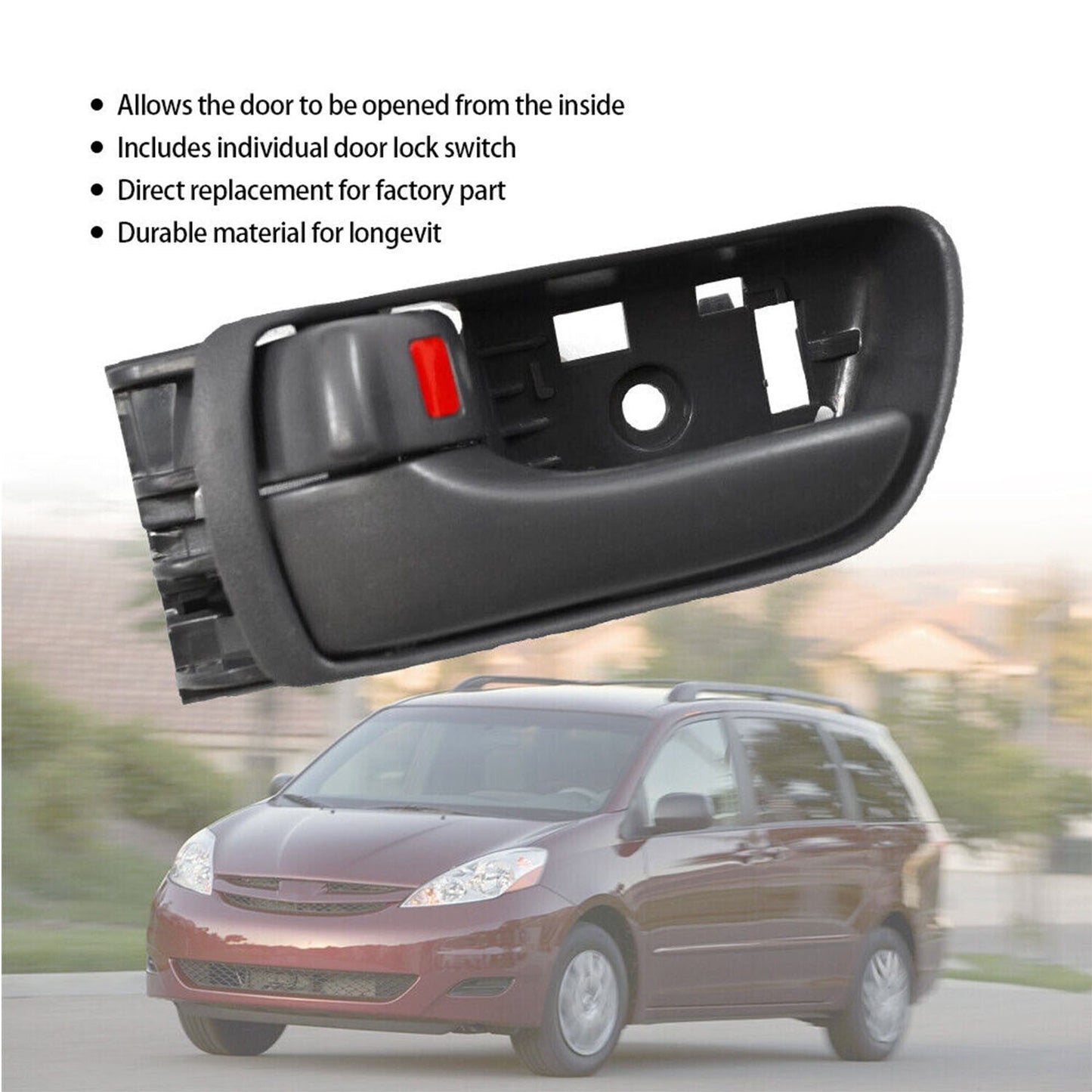 For Toyota Sienna Inner Inside Interior Door Handle Gray Front Left Right Pair