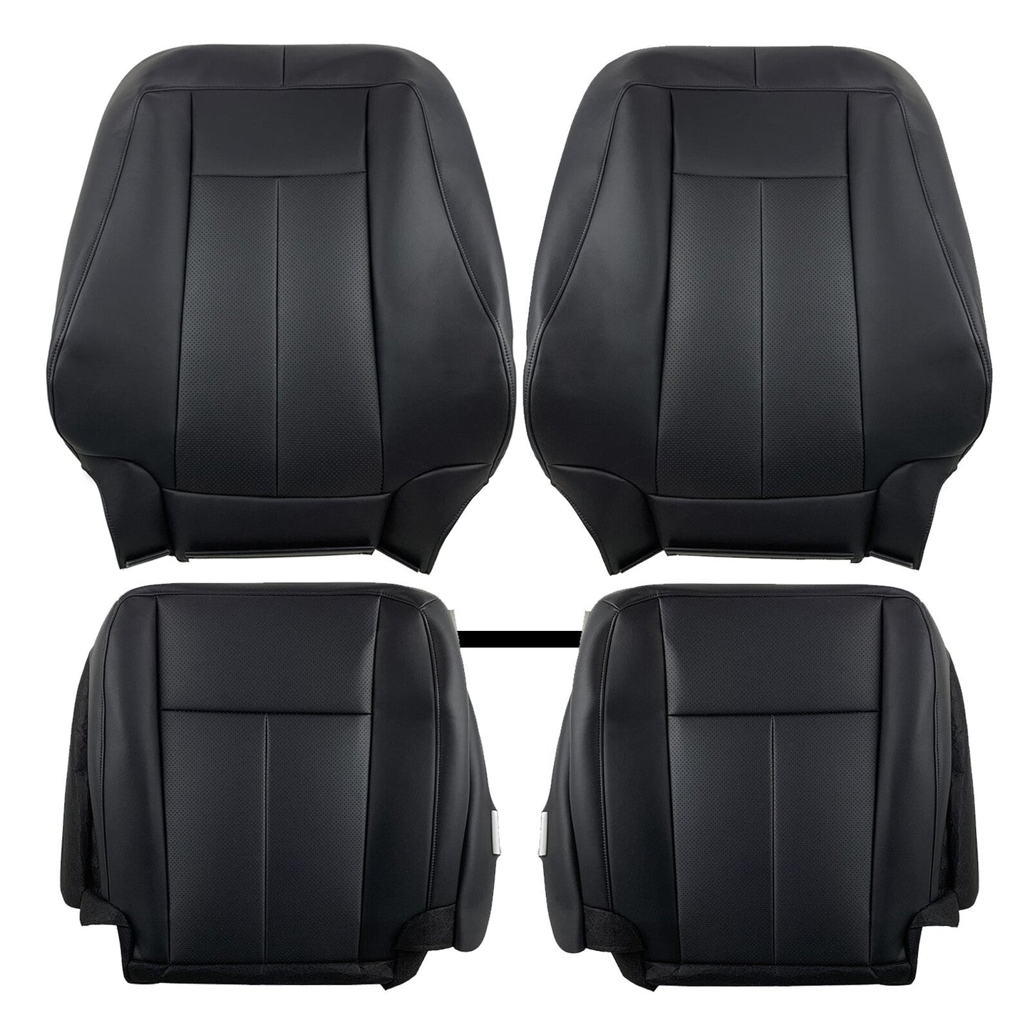 Front Leather Perforated Seat Cover Black For 2007-2014 Ford Expedition Limited