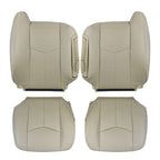 For 2003-2006 Chevy Suburban Driver Passenger Bottom &Top Leather Seat Cover Tan