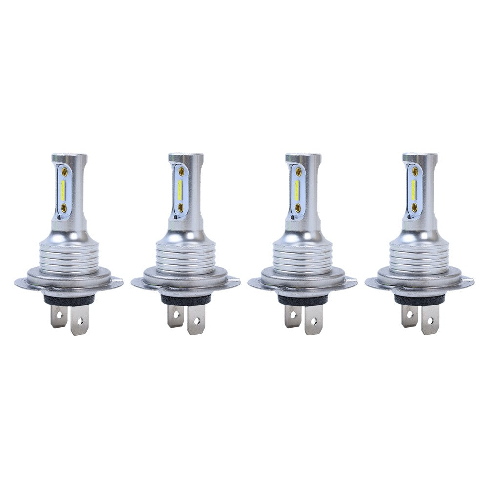 4Pcs H7 LED Headlights Bulbs 10000K High Low Beams Kit Combo Super White Bright
