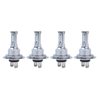 4Pcs H7 LED Headlights Bulbs 10000K High Low Beams Kit Combo Super White Bright