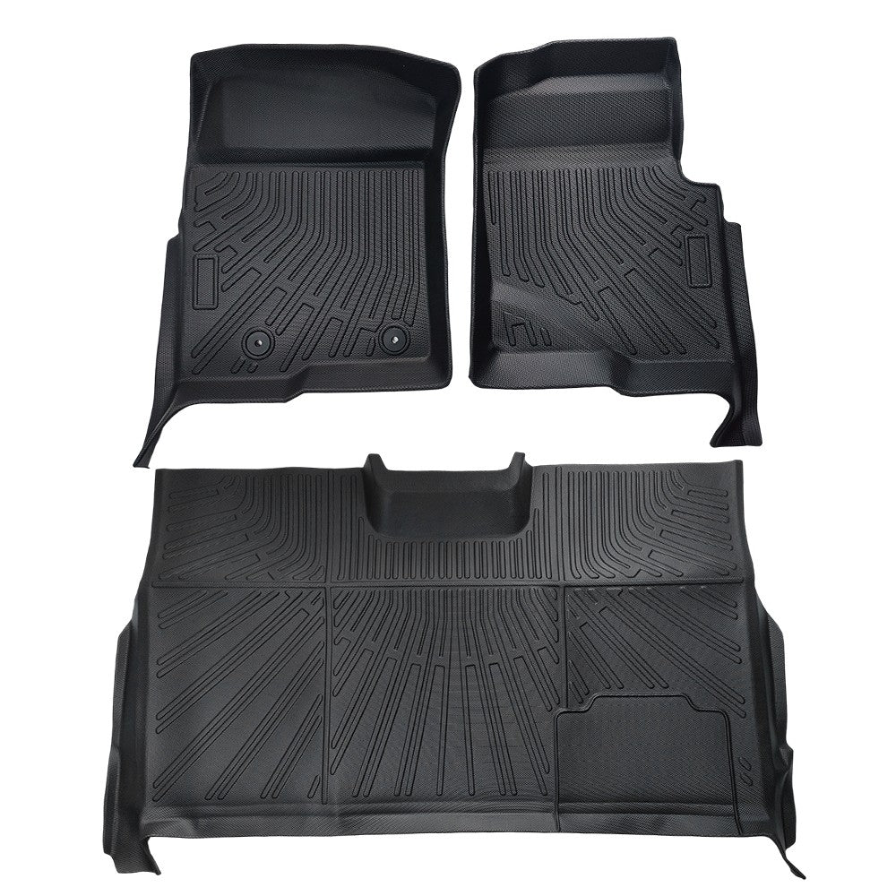 Car Floor Mats Liner All-Weather For 2010-2014 Ford F-150 F150 SuperCrew Cab TPE