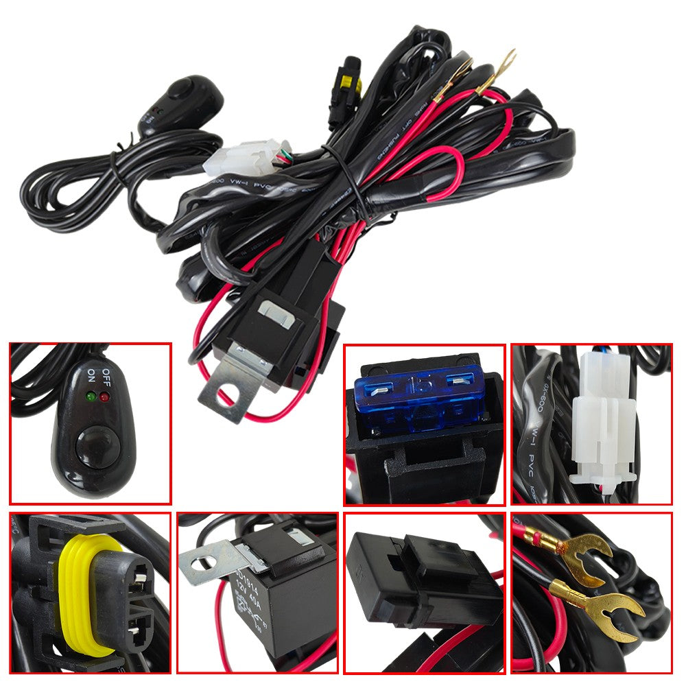 For 15-23 Dodge Challenger Bumper Fog Lights Driving Lamps Pair w/Wiring Switch
