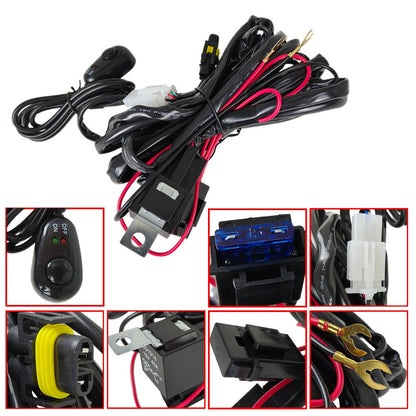 For 15-23 Dodge Challenger Bumper Fog Lights Driving Lamps Pair w/Wiring Switch