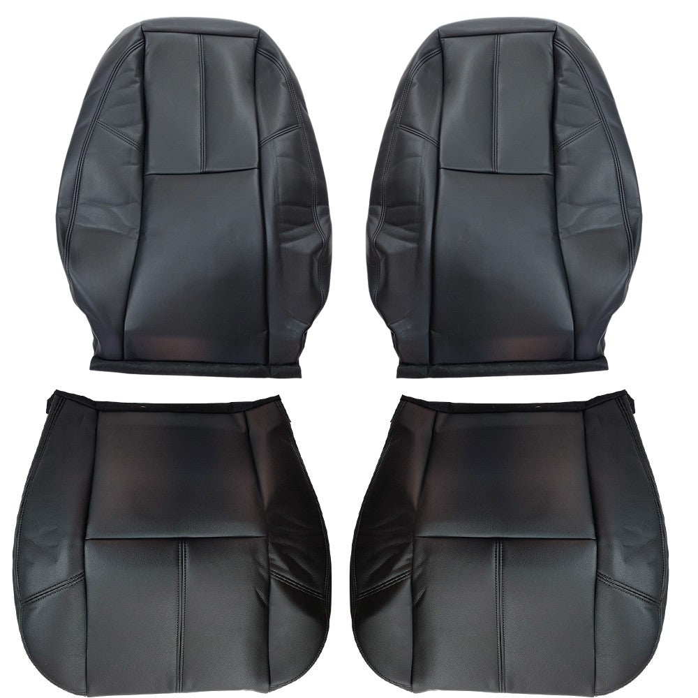 Driver Passenger Leather Seat Cover Black For Chevy Silverado 1500 2500 2007-14