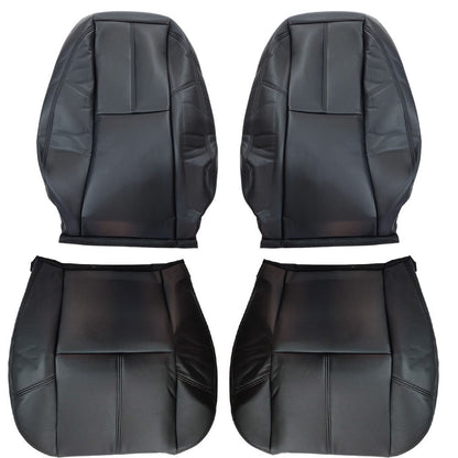Driver Passenger Leather Seat Cover Black For Chevy Silverado 1500 2500 2007-14