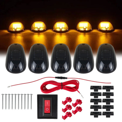 For Dodge Ram 1500 2500 3500 4500 2003-2018 Amber Smoke Cab Roof Marker Lights