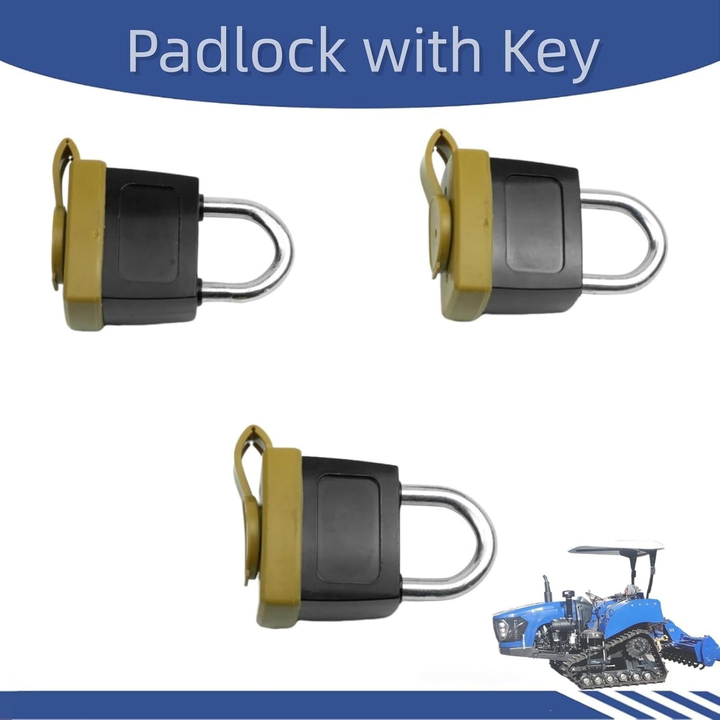 246-2641 3 set Padlock with Key For Caterpillar CAT Fuel Cap 7X7700 1428828