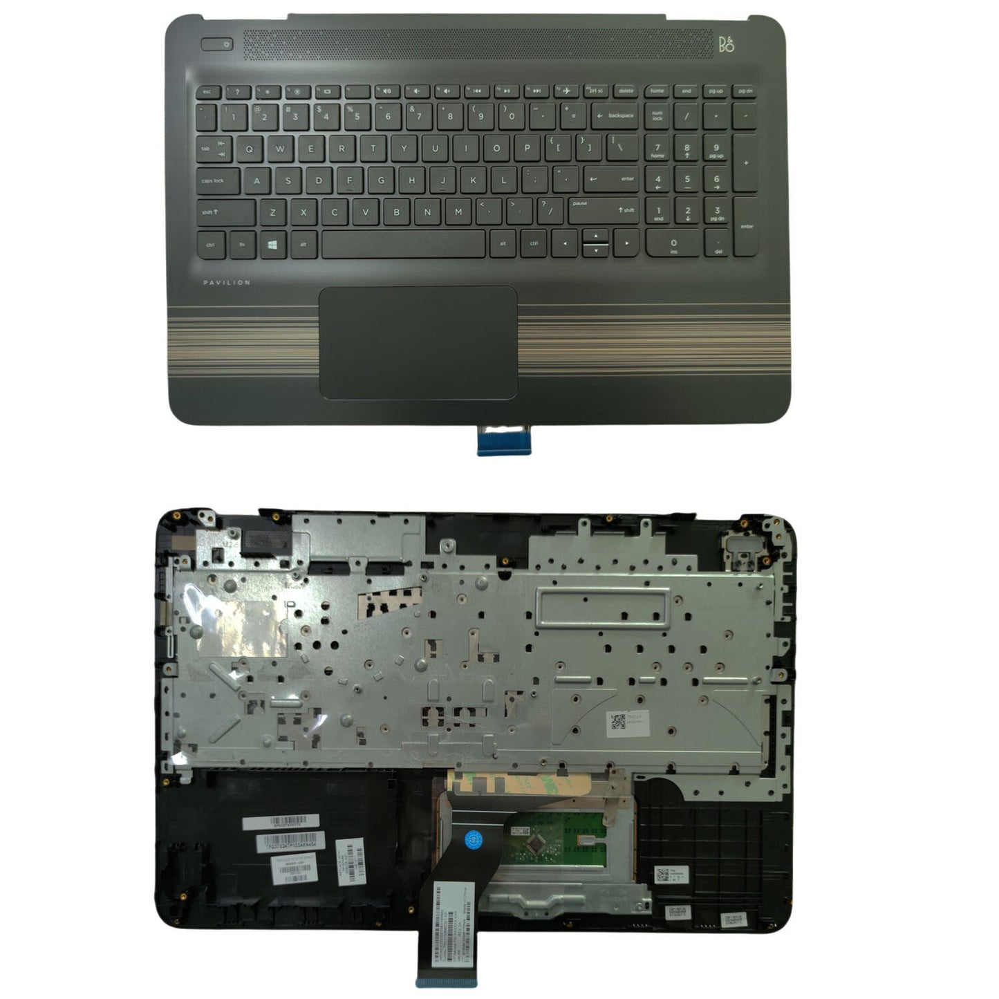 Palmrest For HP Pavilion 15-AU 15-AW Keyboard Non-Backlit Touchpad 856028-001 US