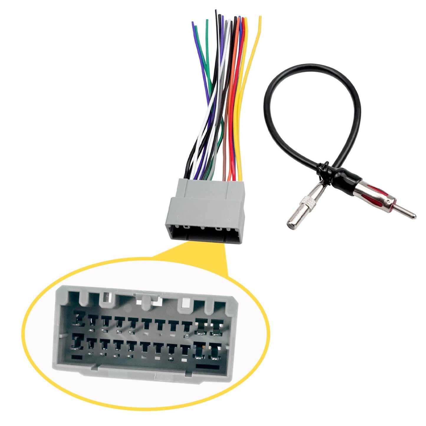 Single DIN Radio Dash Kit W/Radio Wiring Antenna Adapter For 2002-2007 Chrysler