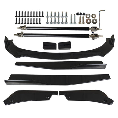 For Dodge Charger 2007-2014 Glossy Black Front Bumper Lip Spoiler Body Kit Side