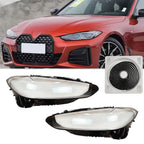 For BMW 4 Series G22 G23 2020-2022  Front Headlamp Lens Cover+Glue