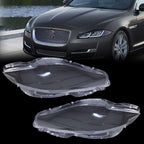 Pair Front Headlamp Headlight Lens Cover Shell Clear For Jaguar XJ XJL 2010-2019